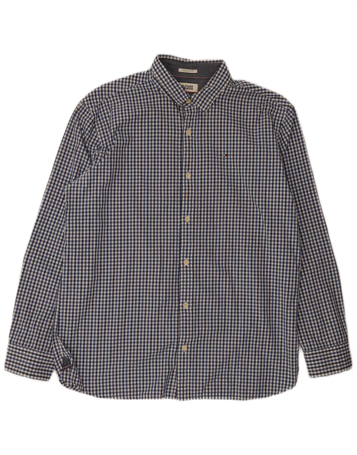 Cămașă pentru bărbați Tommy Hilfiger, XL, bumbac vichy albastru