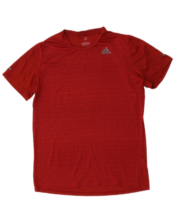 Tricou Adidas Climalite pentru bărbați Top Medium Red Striped Poliester