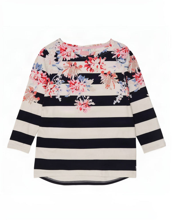 Joules Top pentru femei cu mâneci 3/4 UK 14 Medium White Floral Bumbac
