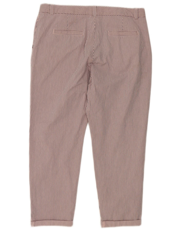Pantaloni tăiați pentru femei Marks & Spencer UK 14 Large W34 L25 Pink Striped