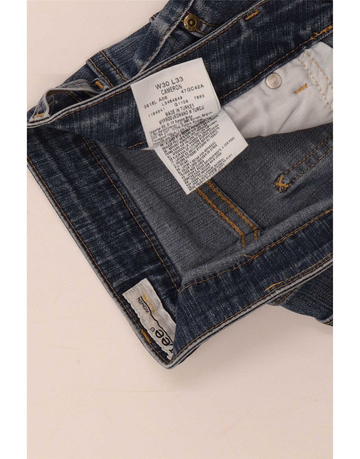 Pantaloni scurți din blugi Cameron Lee pentru femei W30, bumbac albastru mediu