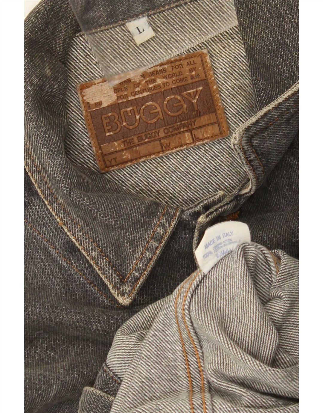 Jachetă vintage pentru bărbați din denim UK 40 mare, gri bumbac