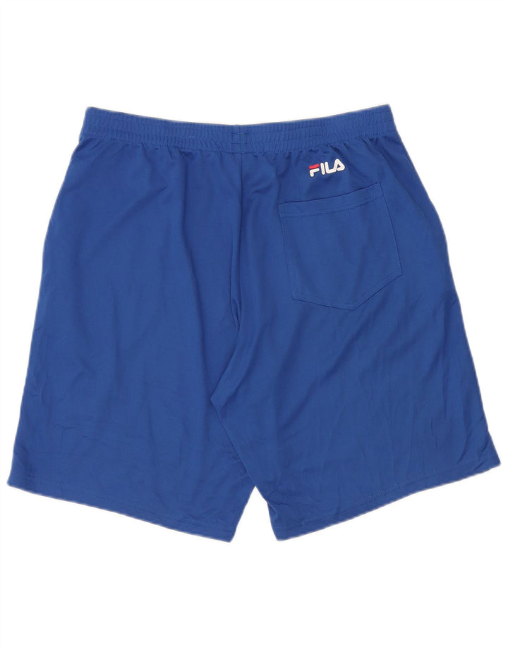Pantaloni scurți de sport cu grafică FILA pentru bărbați, mari, albastru, poliester