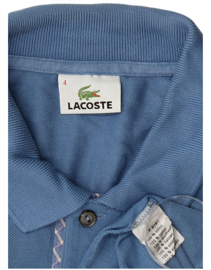 Tricou polo Lacoste pentru bărbați, mărimea 4, bumbac albastru mediu