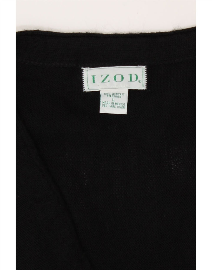 Pulover cardigan pentru bărbați Izod, mare, negru, acrilic