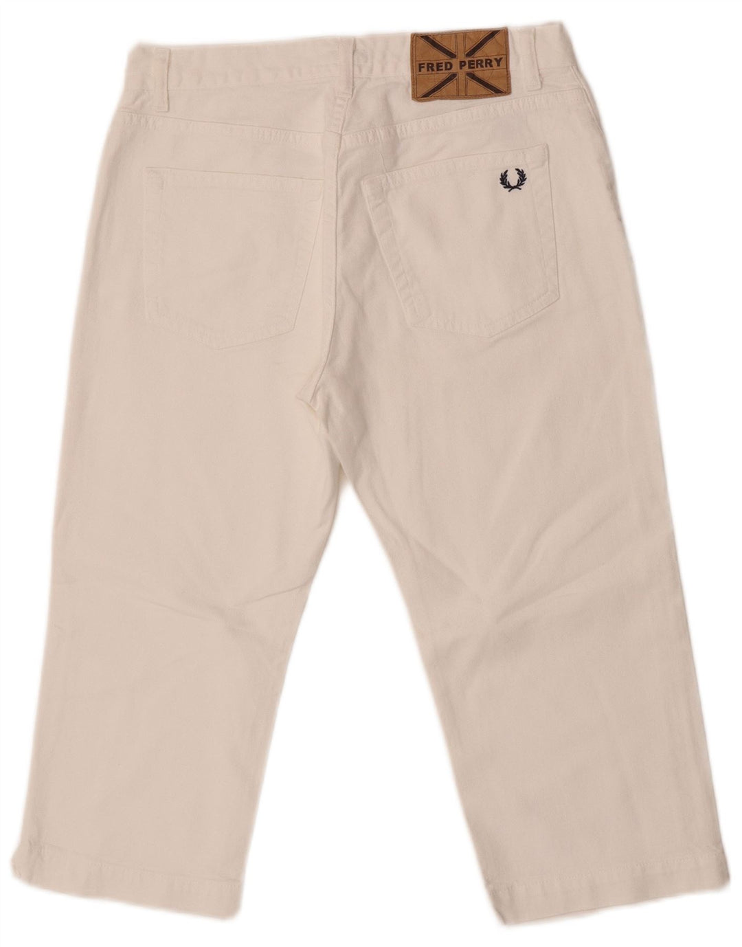 Fred Perry Blugi Capri drepti pentru femei cu talie medie IT 42 Medium W27 L18 Alb