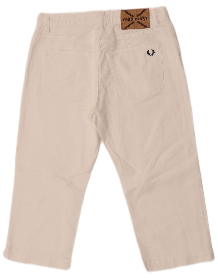 Fred Perry Blugi Capri drepti pentru femei cu talie medie IT 42 Medium W27 L18 Alb
