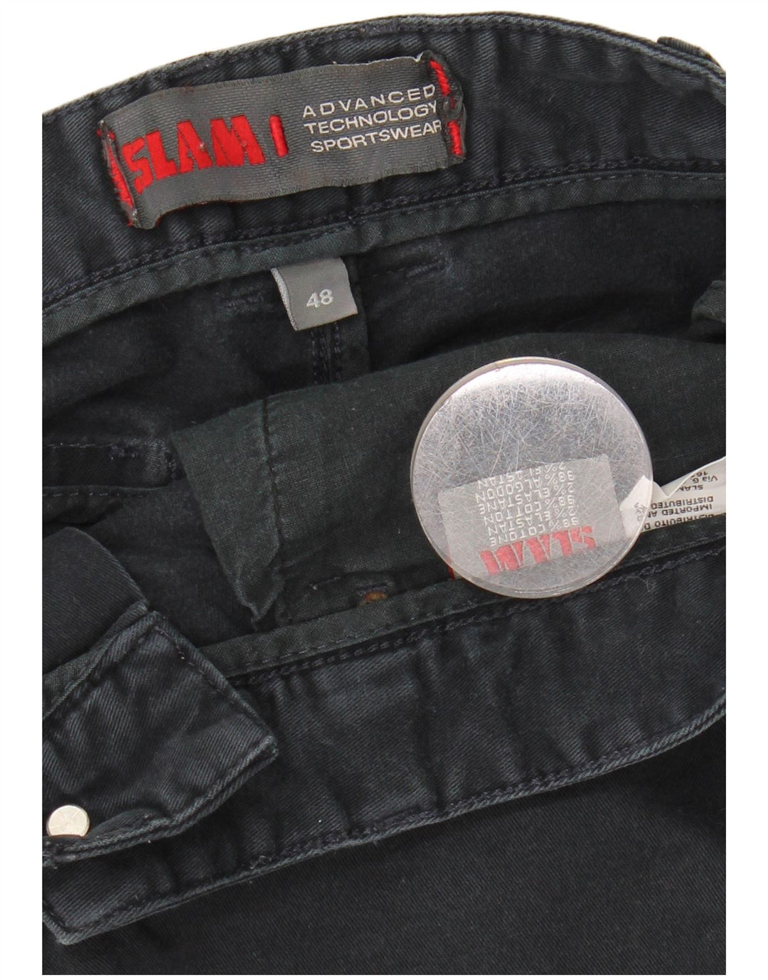 SLAM Mens Straight Jeans IT 48 Medium W32 L32 Navy Blue Cotton