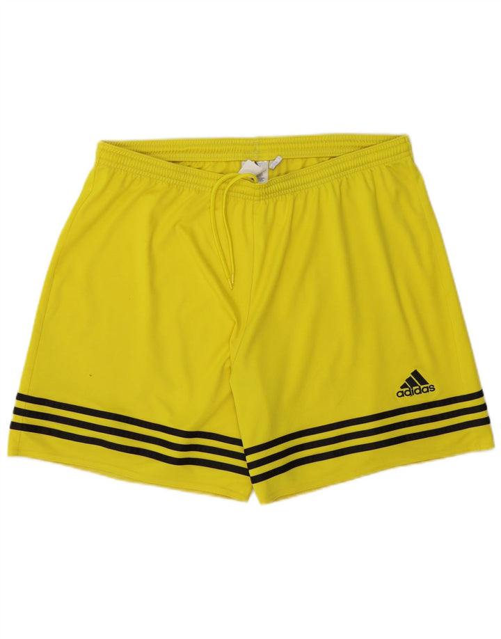 Pantaloni scurți sport pentru bărbați Adidas Climalite, mari, galbeni, din poliester