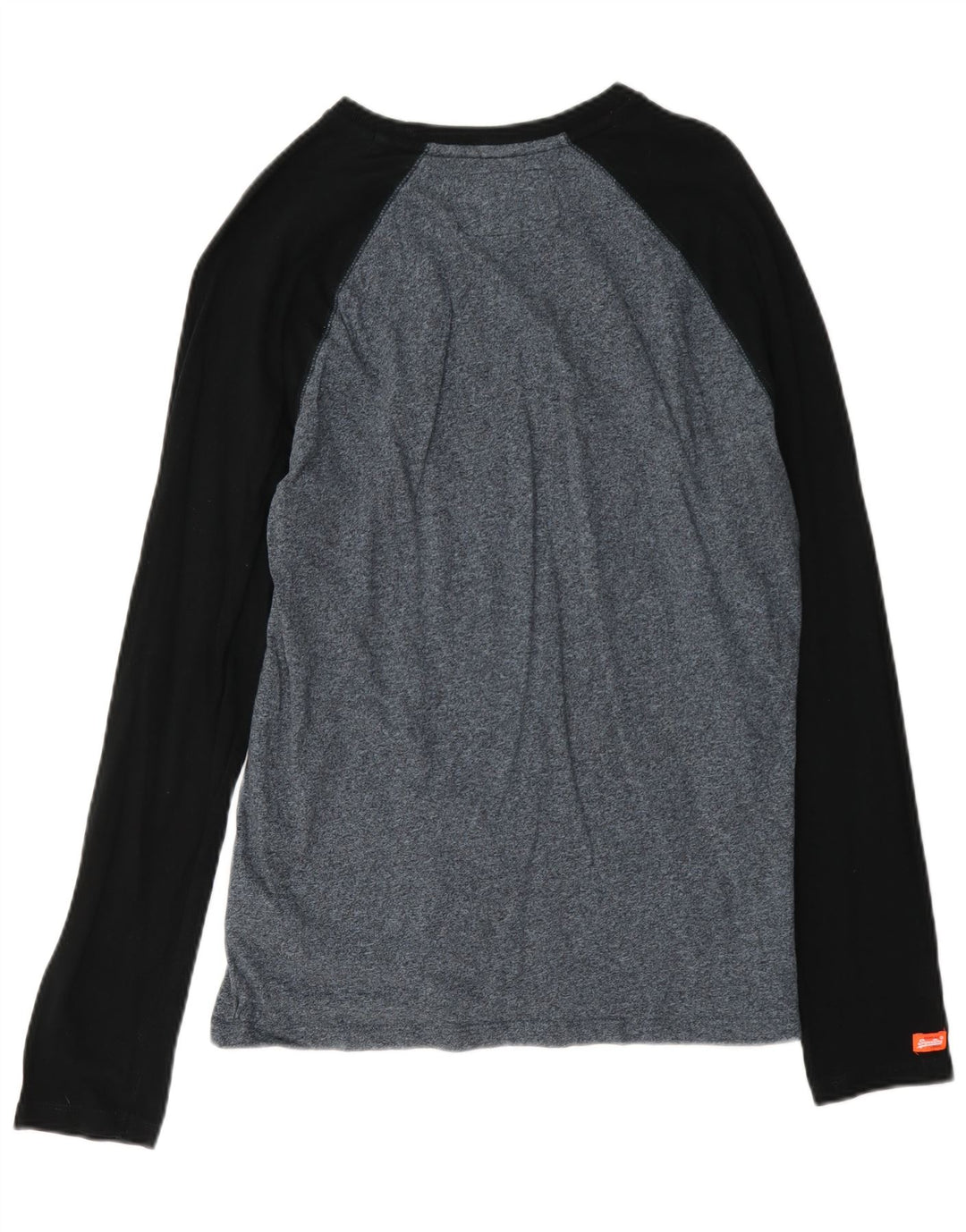 Top pentru bărbați Superdry cu mânecă lungă, mediu bleumarin, bumbac cu pete