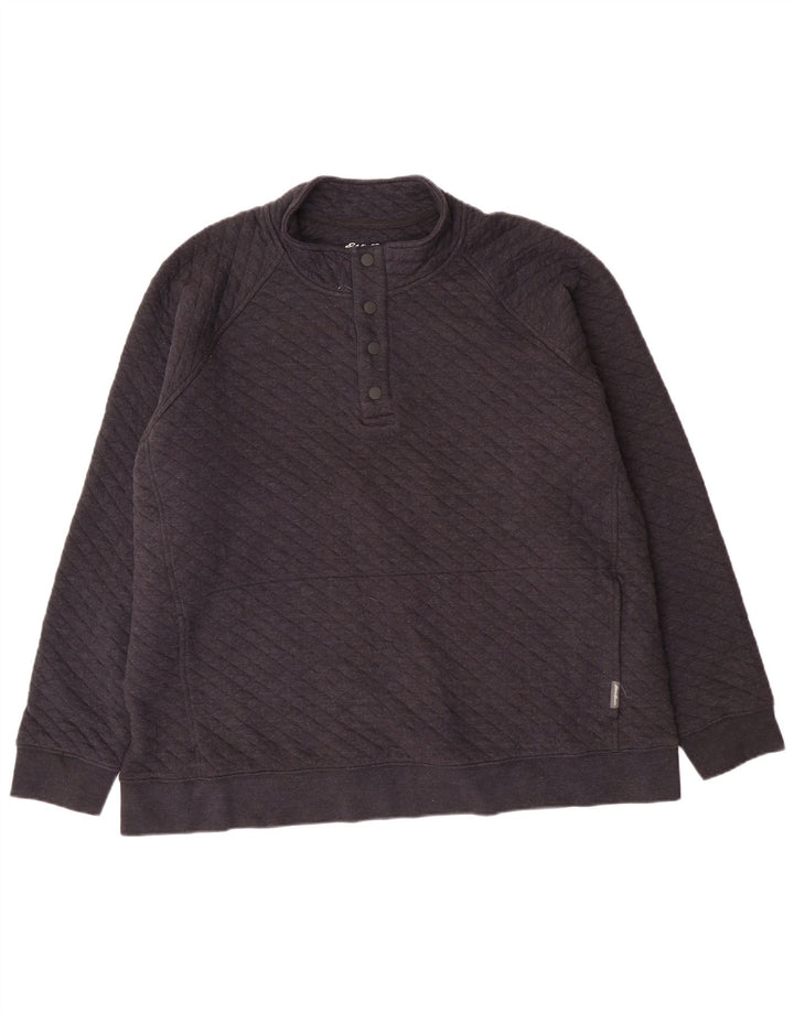 Pulover pentru bărbați Eddie Bauer, cu gât cu nasturi, bumbac geometric 2XL, gri