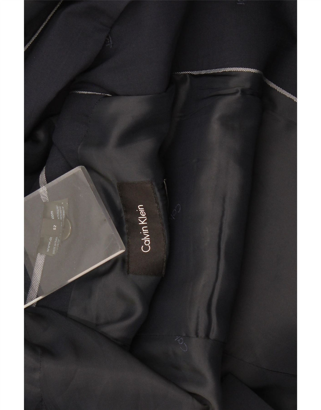 Jachetă Calvin Klein pentru bărbați cu 2 nasturi IT 52 XL Lână nouă, albastru bleumarin