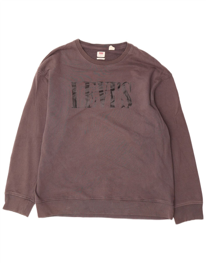 Hanorac relaxat pentru bărbați Levi's Pulover XL bumbac gri