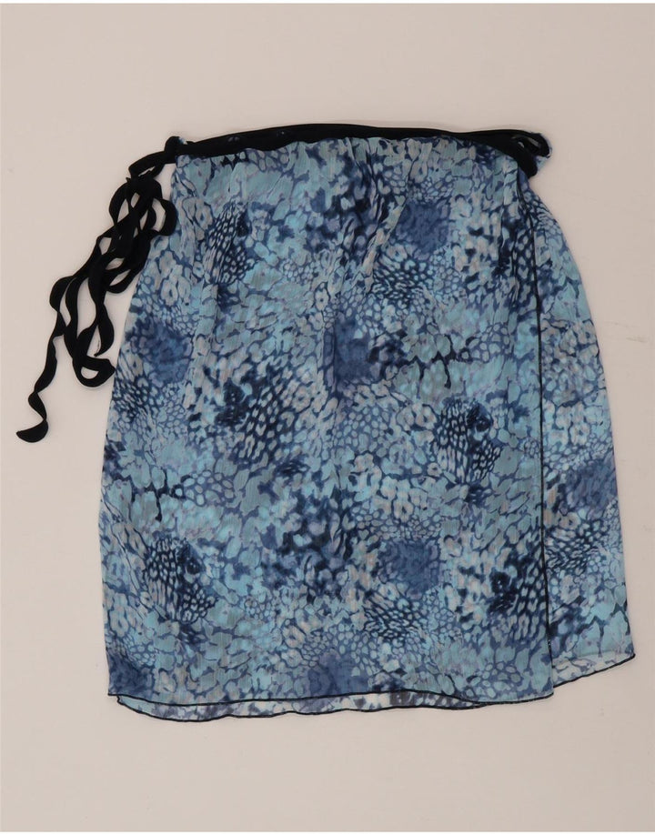Fusta Wrap pentru femei Vintage W30 Medium Blue Animal Print