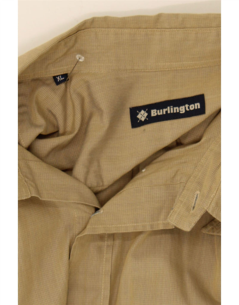 BURLINGTON Mens Shirt XL Beige Check Vintage Burlington and Second-Hand Burlington from Messina Hembry 