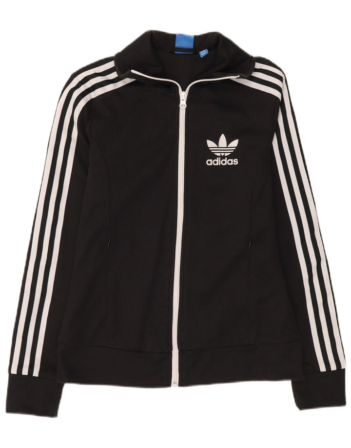 Jachetă de trening pentru femei Adidas UK 8, bumbac negru mic