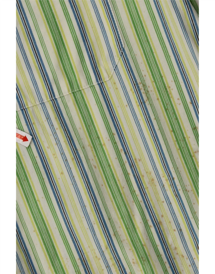 Cămașă cu mânecă scurtă pentru bărbați INVICTA, bumbac cu dungi verzi mari