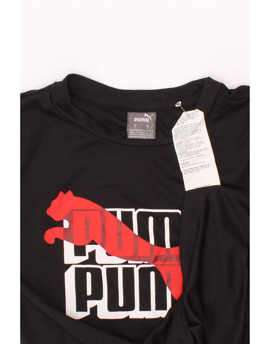 Tricou grafic Puma pentru băieți Top 6-7 ani poliester negru