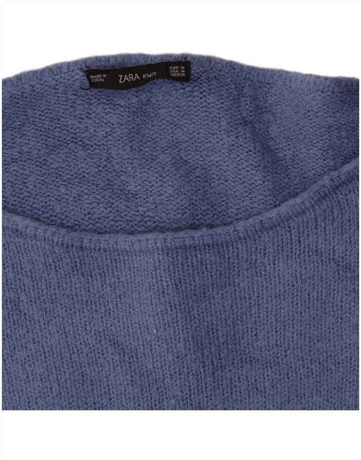 Pulover pentru femei Zara, cu gât de barcă, UK 14 Medium Blue
