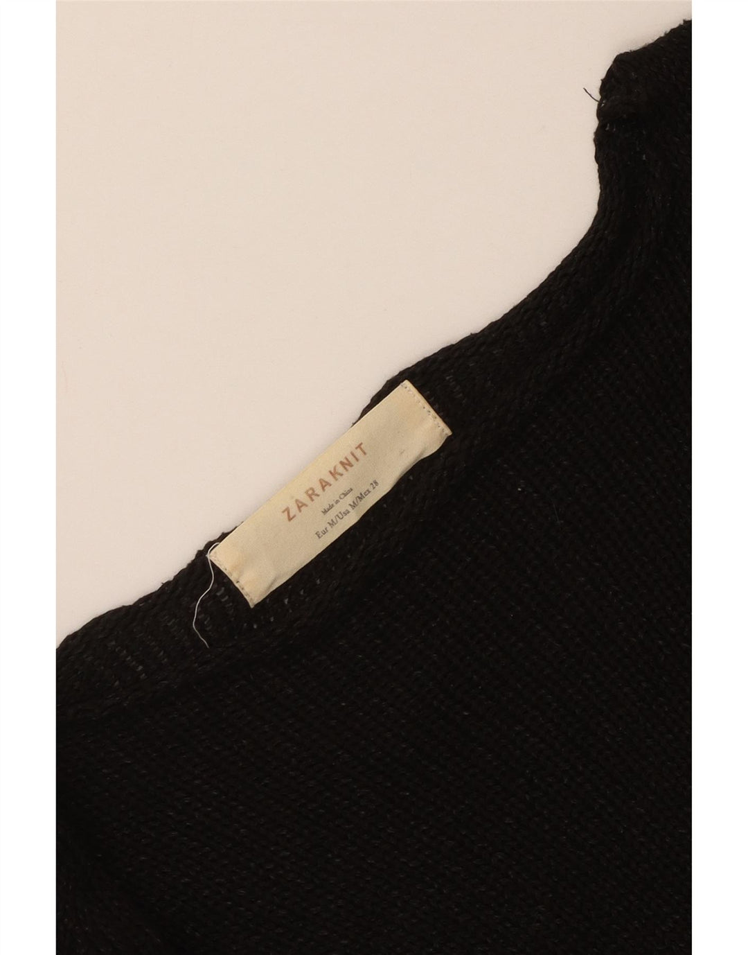 Pulover pentru femei Zara cu gât de barcă UK 12 Medium Negru