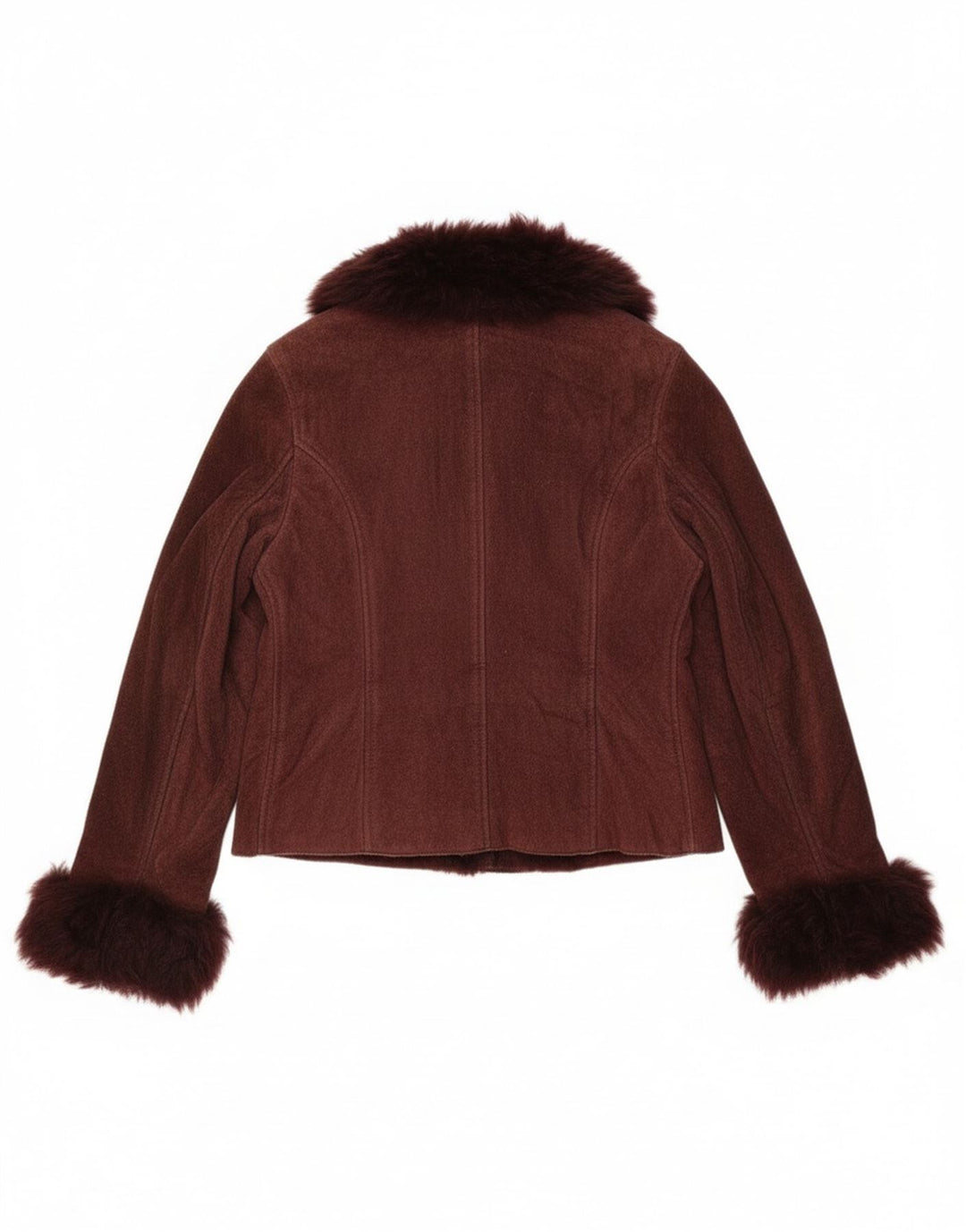 Jachetă vintage pentru femei Sherpa UK 10 Small Burgundy