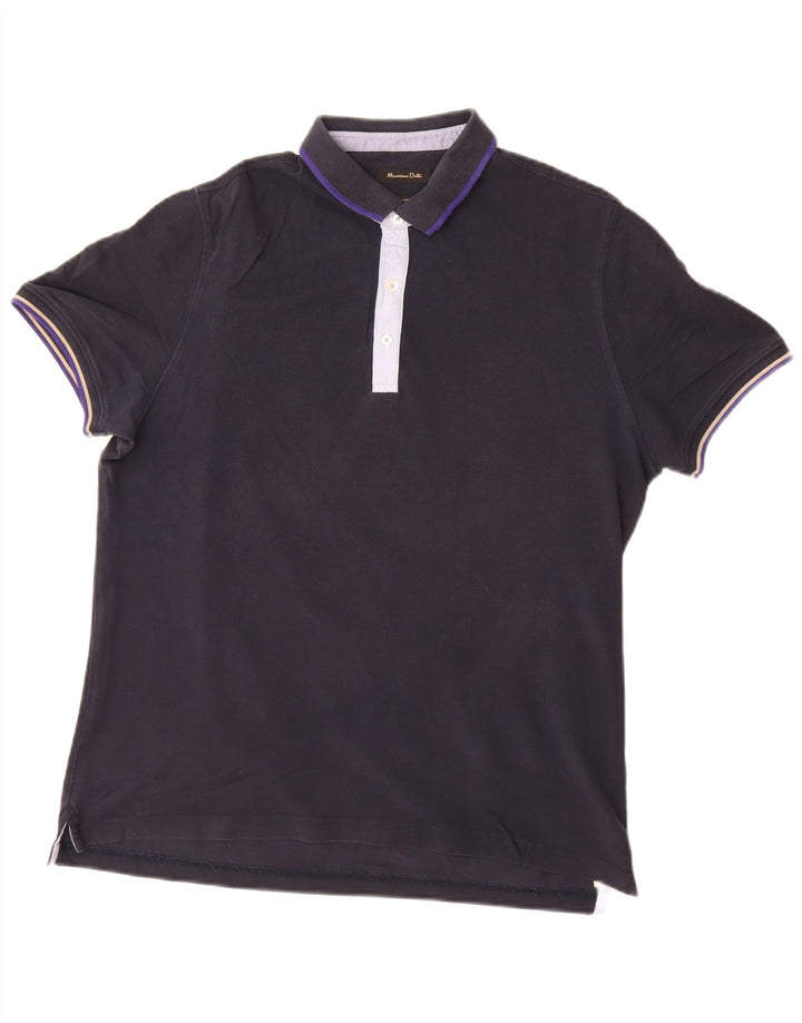 Tricou polo pentru bărbați MASSIMO DUTTI XL Bumbac bleumarin