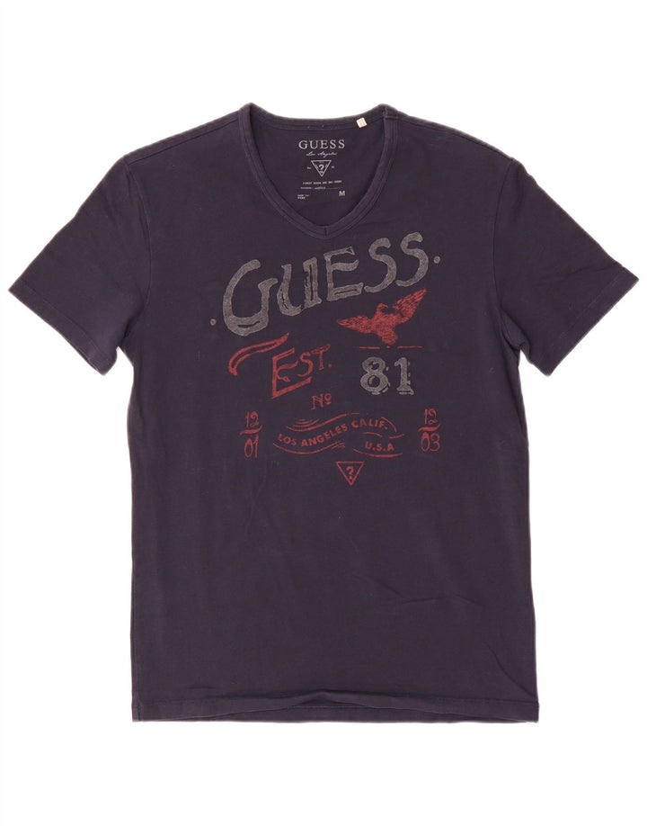 Tricou grafic Guess pentru bărbați Top Mediu Bleumarin