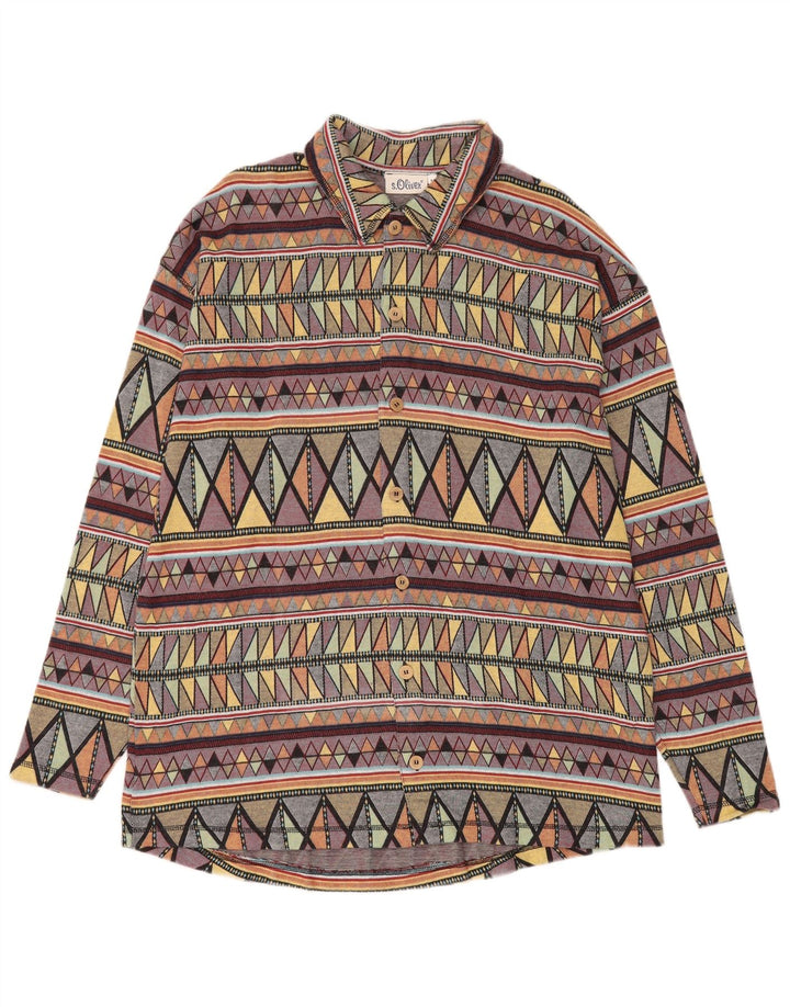 Cămașă de flanel pentru bărbați S.Oliver, bumbac geometric multicolor mediu