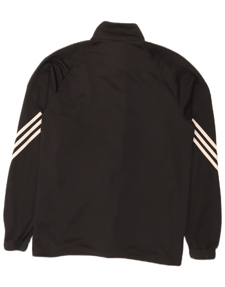 Jachetă de top pentru trening Adidas Climalite pentru bărbați, poliester mediu negru