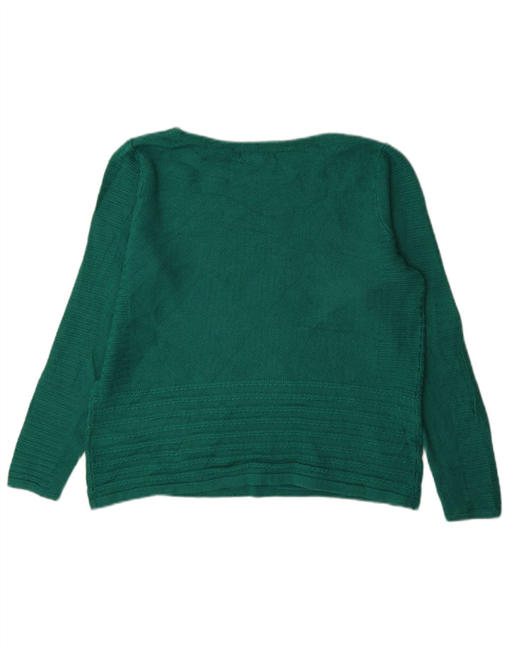 White Stuff Pulover supradimensionat pentru femei cu gât de barcă UK 10 Small Green