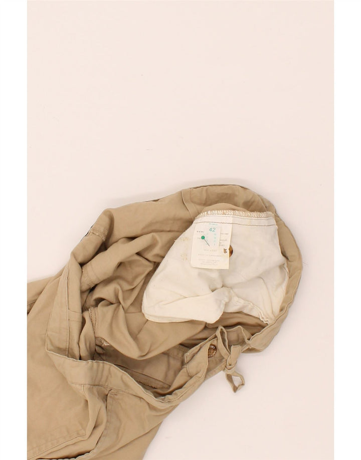 SERGIO TACCHINI Womens Straight Capri Trousers IT 42 Medium W30 L19 Beige Vintage Sergio Tacchini and Second-Hand Sergio Tacchini from Messina Hembry 