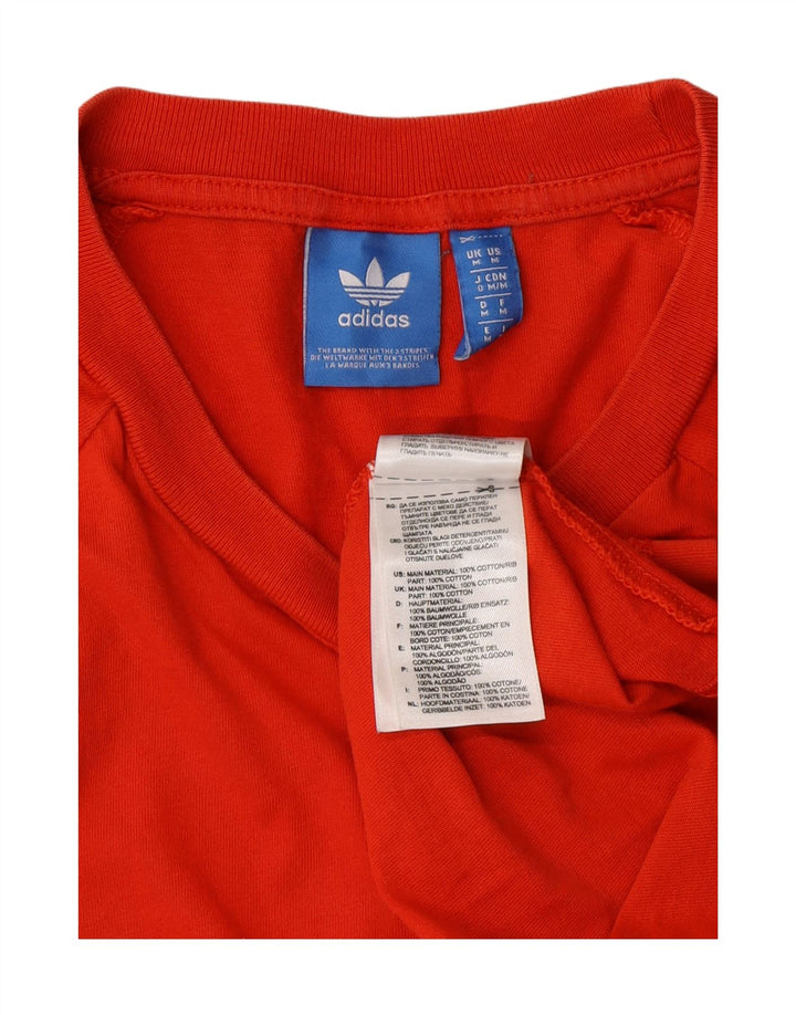 ADIDAS Mens Graphic T-Shirt Top Medium Red Cotton Vintage Adidas and Second-Hand Adidas from Messina Hembry 