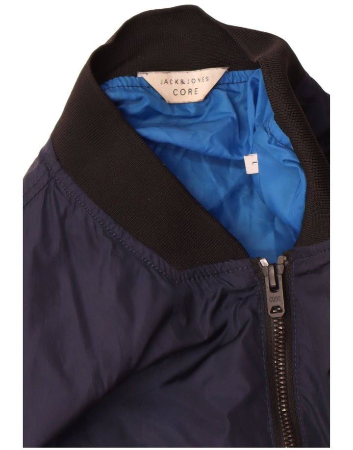 Jack & Jones Bomber Jacket pentru bărbați Marea Britanie 40, mare, nailon bleumarin