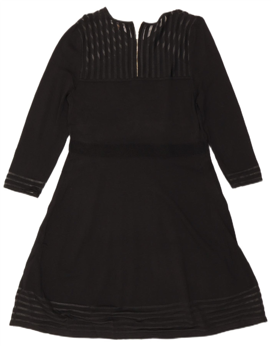 CALVIN KLEIN Rochie A-Line cu mânecă lungă pentru femei UK 18 XL Rayon cu dungi negre