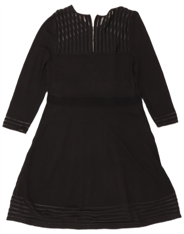 CALVIN KLEIN Rochie A-Line cu mânecă lungă pentru femei UK 18 XL Rayon cu dungi negre