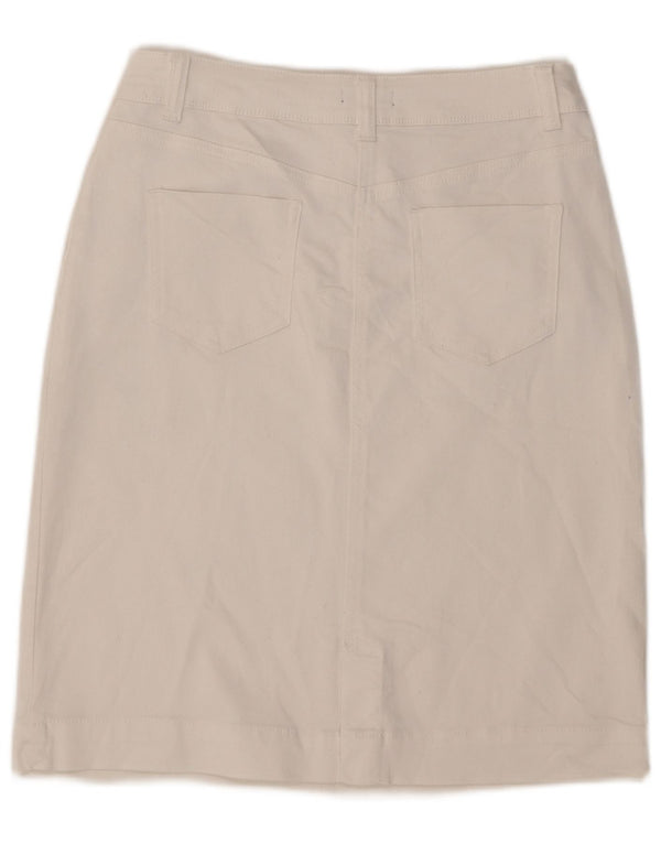 Fusta de blugi pentru femei M&Co UK 10 Small W30 Bumbac alb