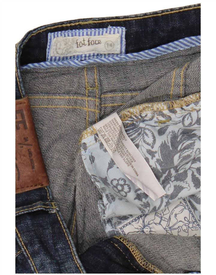 FAT FACE Blugi tăiați pentru femei UK 14 Large L34 L24 Bumbac bleumarin