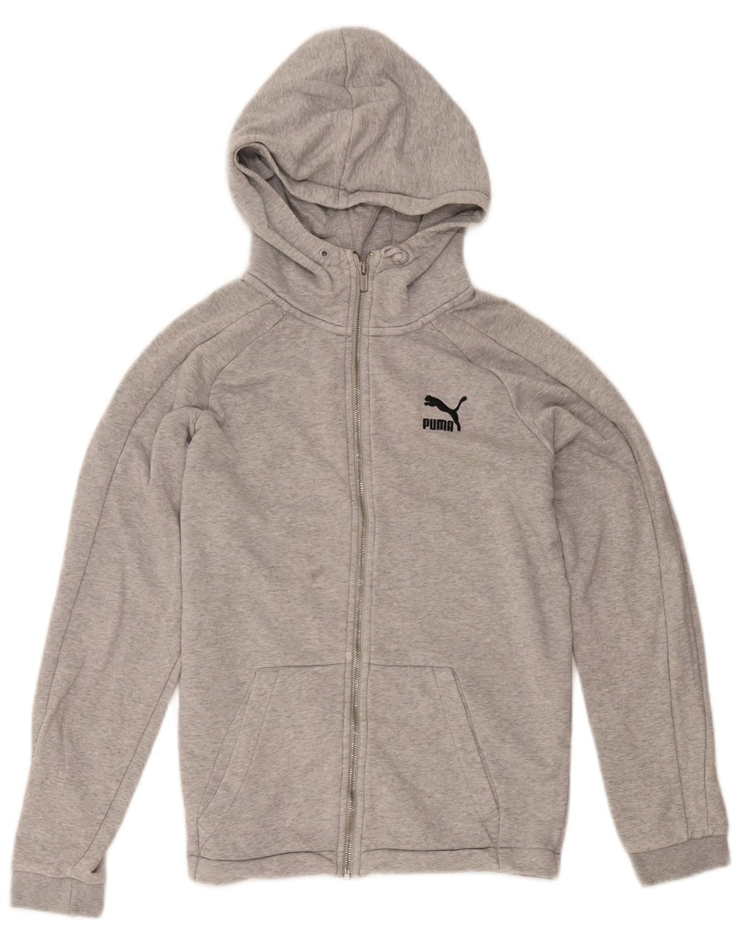 Pulover Puma pentru bărbați, cu fermoar, XS, bumbac gri