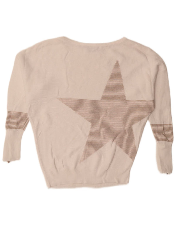MINT VELVET Pulover supradimensionat pentru femei cu gât de barcă UK 6 XS cu dungi albe