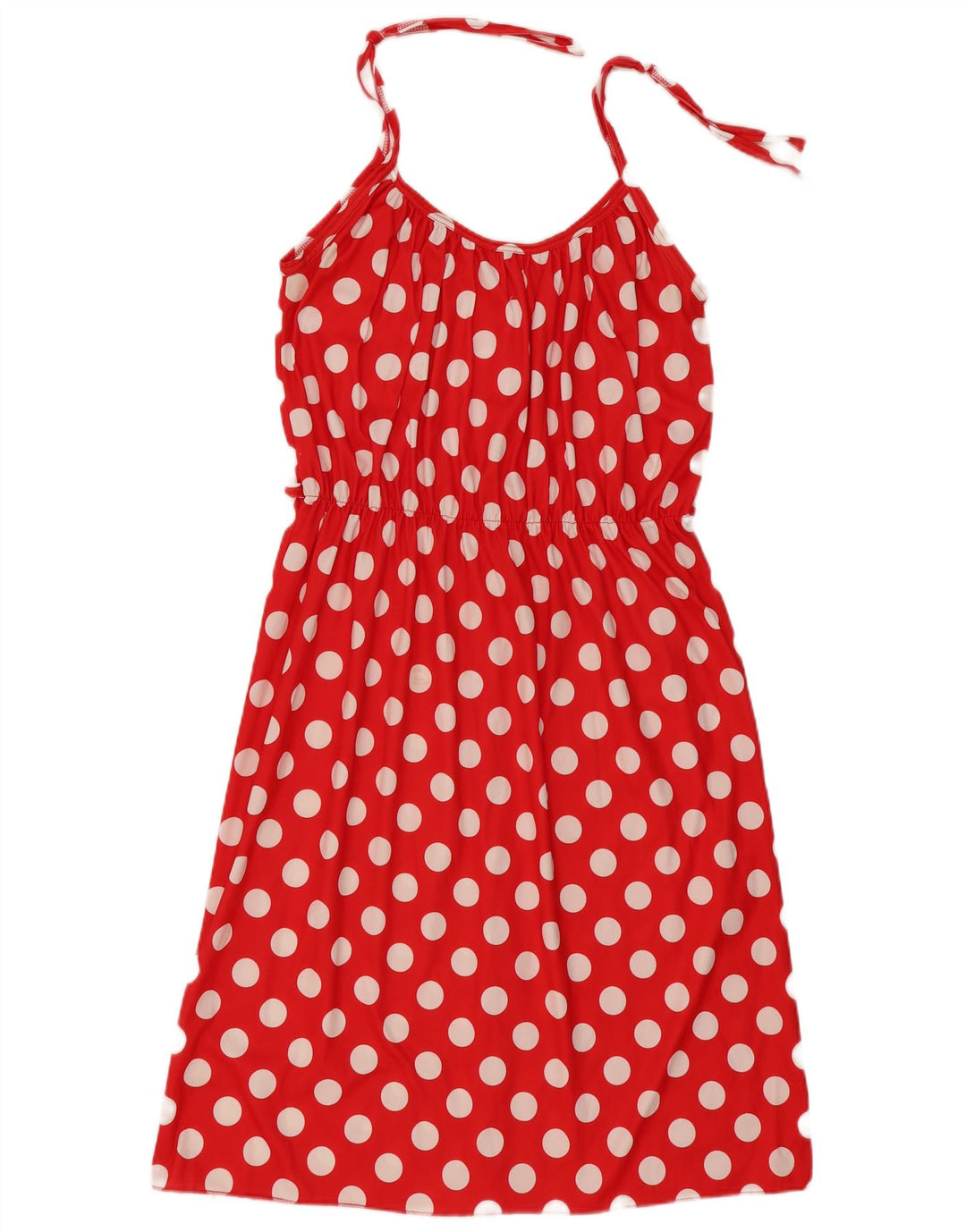 Rochie de soare vintage pentru femei UK 18 XL rosu buline