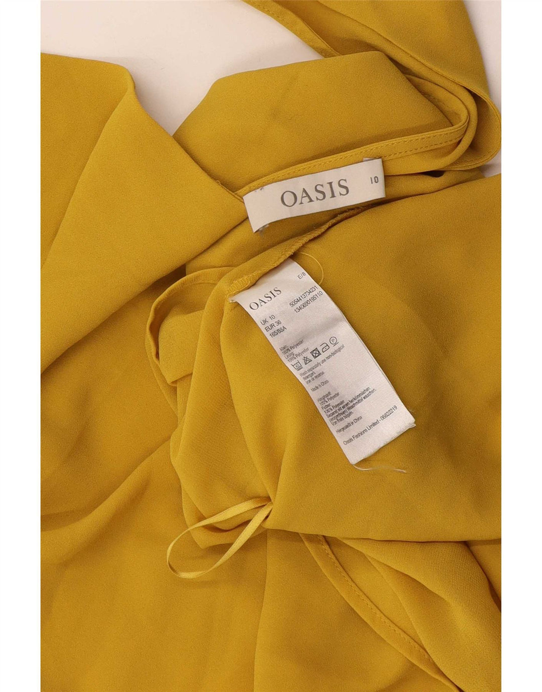 Oasis Womens Cami Top UK 10 Small Galben Poliester
