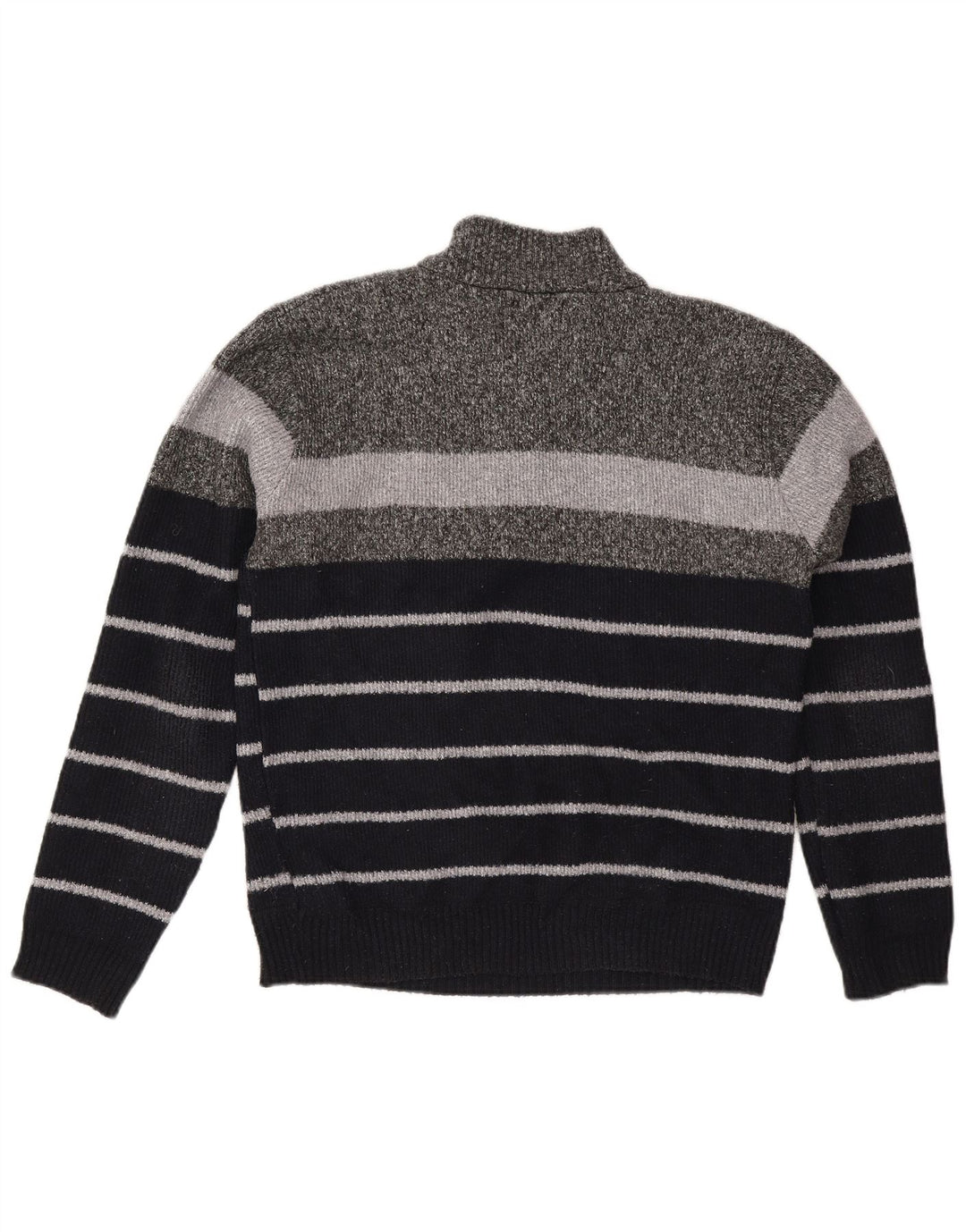 Pulover pentru bărbați Pierre Cardin, cu fermoar, cu gât, XL, poliester cu dungi gri