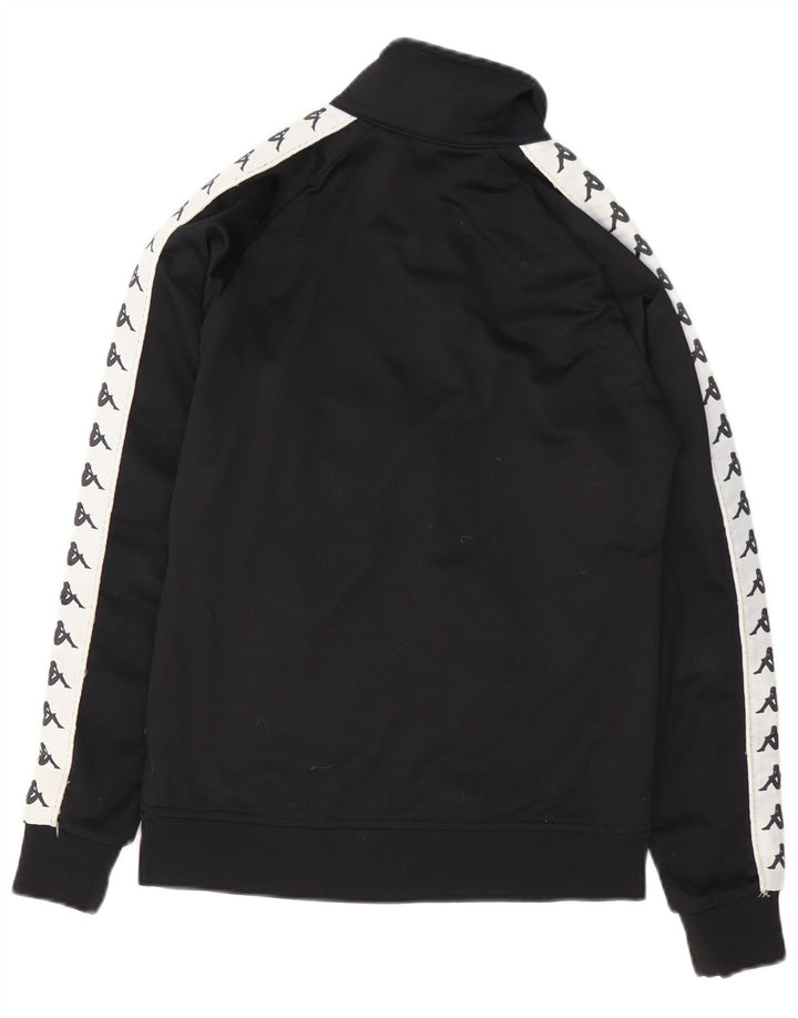 Jachetă de top pentru trening grafic Kappa pentru femei UK 12 Medium Black Colorblock