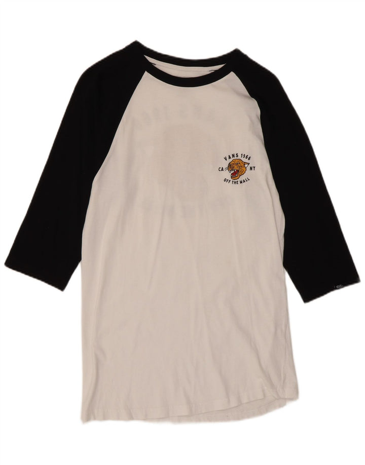 VANS Slim Fit Graphic Top cu mâneci 3/4 UK 10 Small, alb, color block