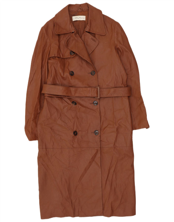 Palton supradimensionat pentru femei vintage UK 10 din piele maro mică