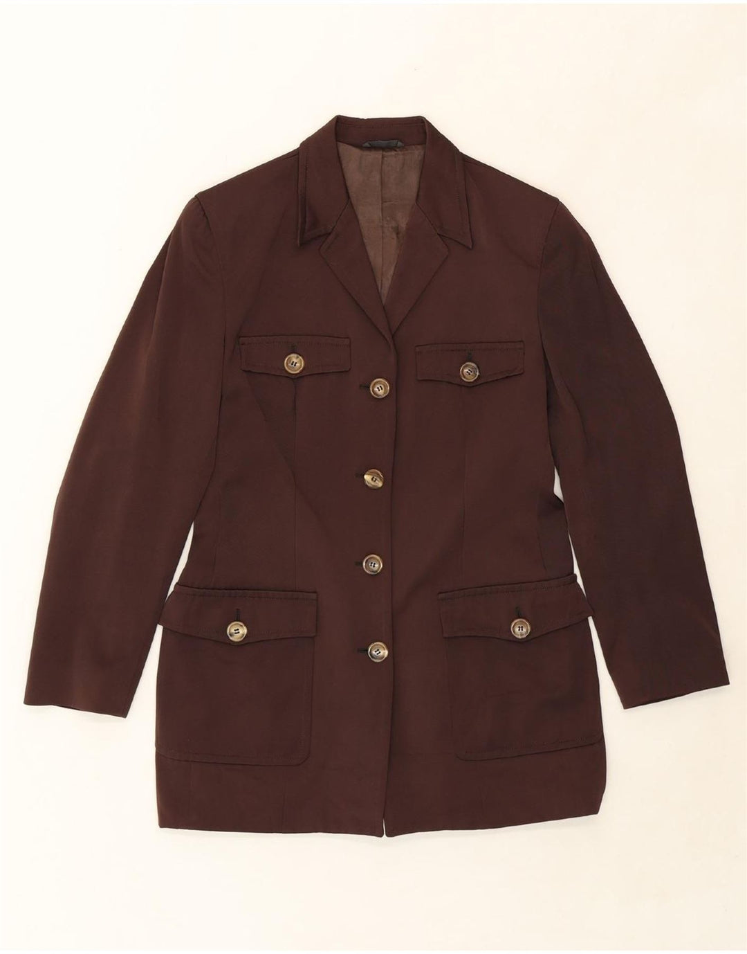 TOMBOLINI Womens 4 Button Blazer Jacket UK 14 Medium Brown Vintage Tombolini and Second-Hand Tombolini from Messina Hembry 