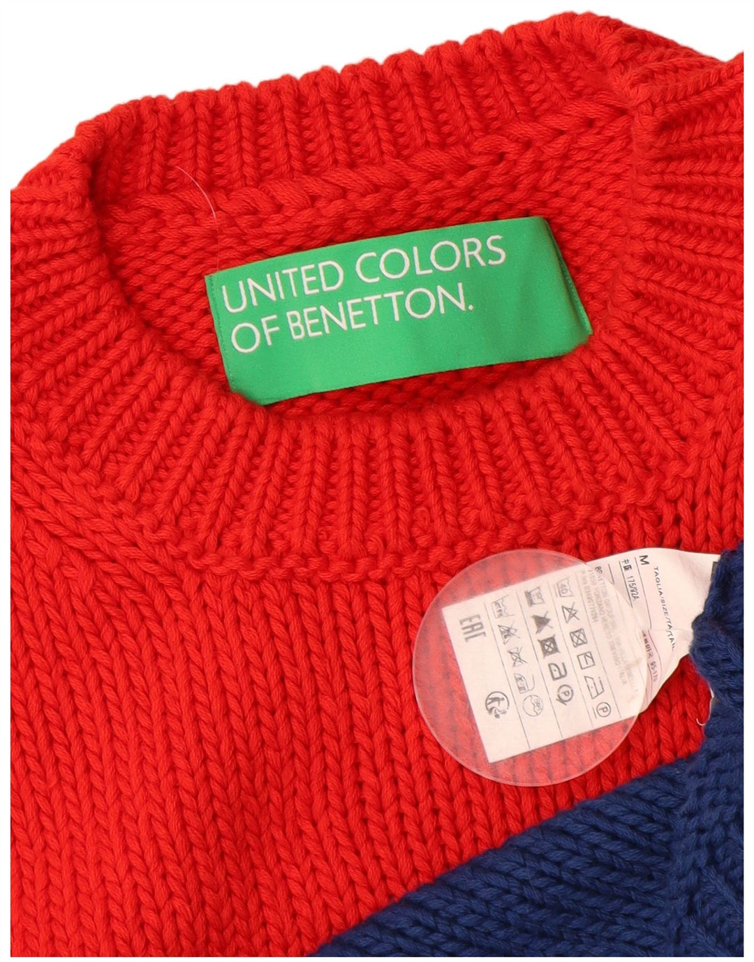 Pulover pentru damă BENETTON cu gât crew pulover UK 14 mediu multicolor