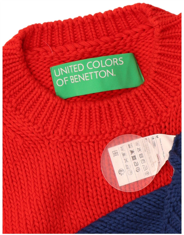Pulover pentru damă BENETTON cu gât crew pulover UK 14 mediu multicolor