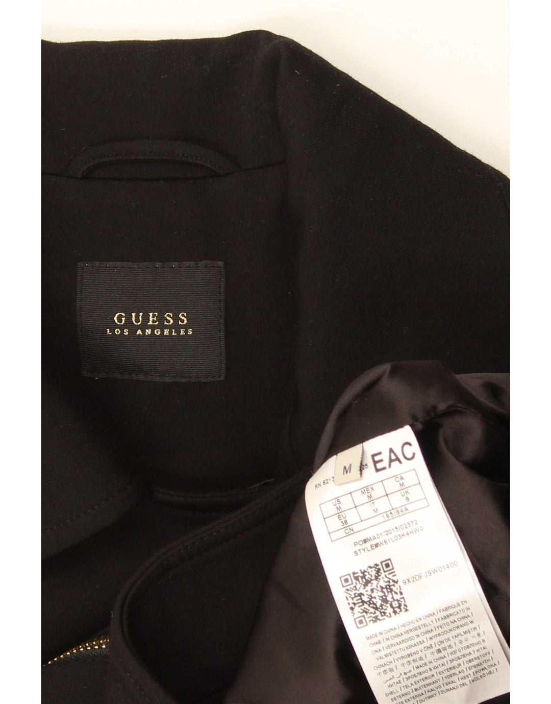 Jachetă pentru femei Guess Crop Blazer cu fermoar complet UK 8 Small Black Viscose