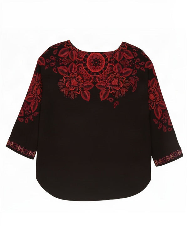 Bluză cu mâneci 3/4 pentru femei Desigual UK 18 XL, negru, floral